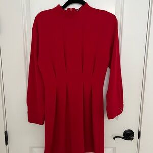 Zara Bold Red Long Sleeve Dress